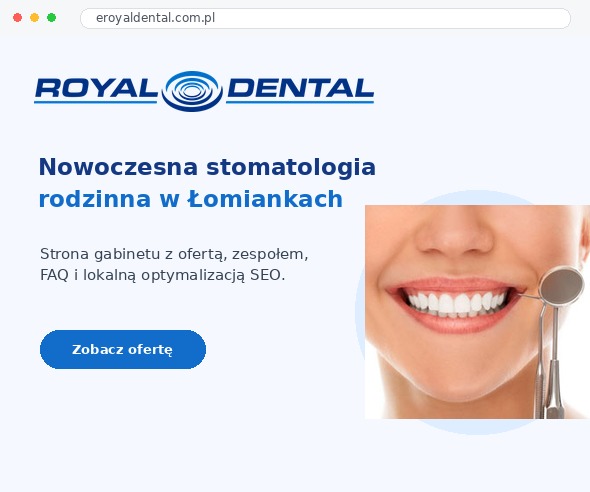 Strona internetowa Royal Dental